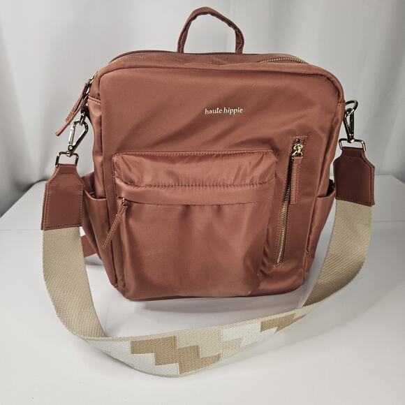 Haute Hippie On-the-Go Backpack Bag- Laptop TikTok Viral Mauvish Diaper Bag - Picture 1 of 12